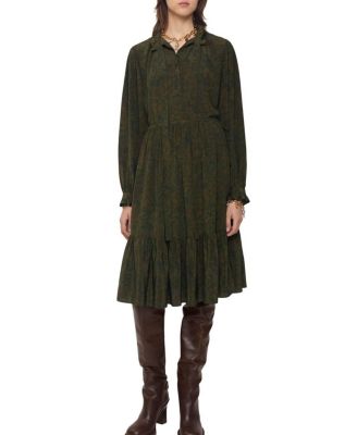 Foliage Silk Dress
