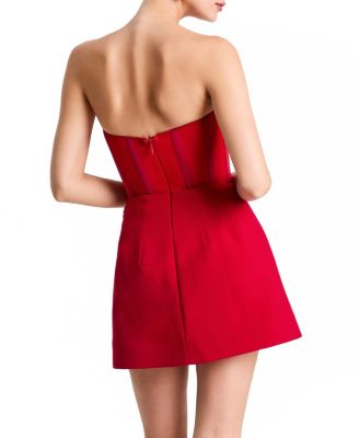 Trisha 3D Floral Applique Strapless Bustier Mini Dress