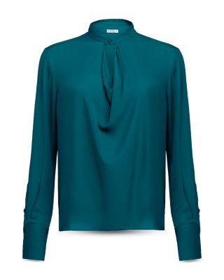 Silk Button Neck Top