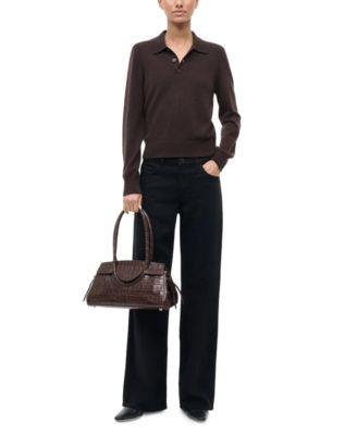 Maude Embossed Leather Shoulder Bag