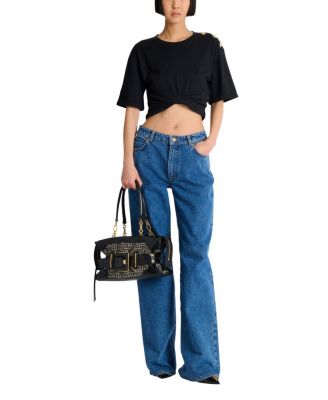  Leather and Monogram Jacquard Anthem Bag