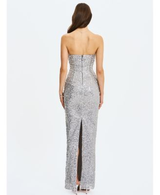  Noelle Sequin Faux Pearl Embellished Maxi Dress