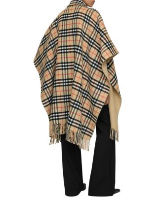  Reversible Check Wool Cape