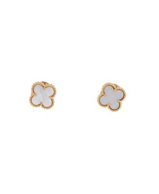 Sweet Alhambra Stud Earrings 18K Gold and Mother of Pearl