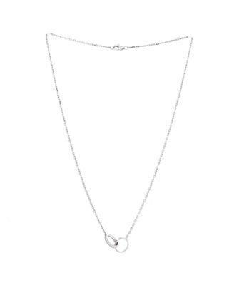 Love Interlocking Necklace 18K White Gold and Diamonds, 16.25"