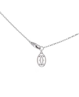Small Cartier D'Amour Pendant Necklace 18K White Gold with Diamond 16.25 - 17.5"