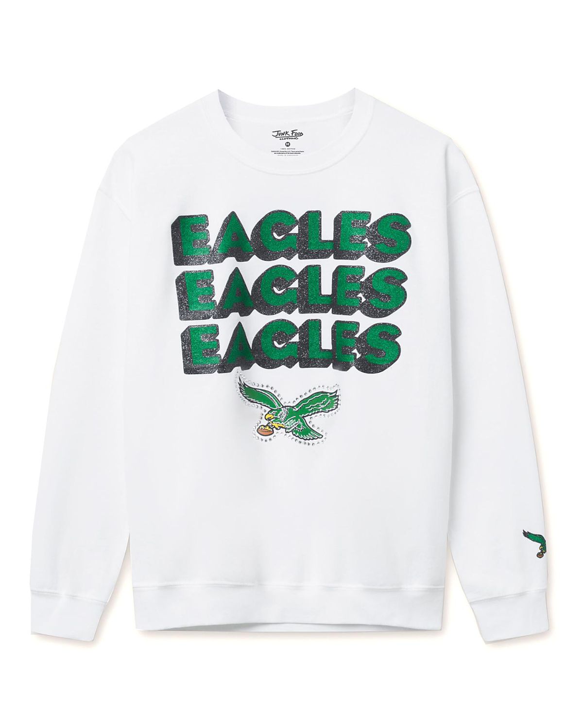 Junk Food Clothing Unisex Nfl Philadelphia Eagles Repeat Bling Flea Market Crew Fleece