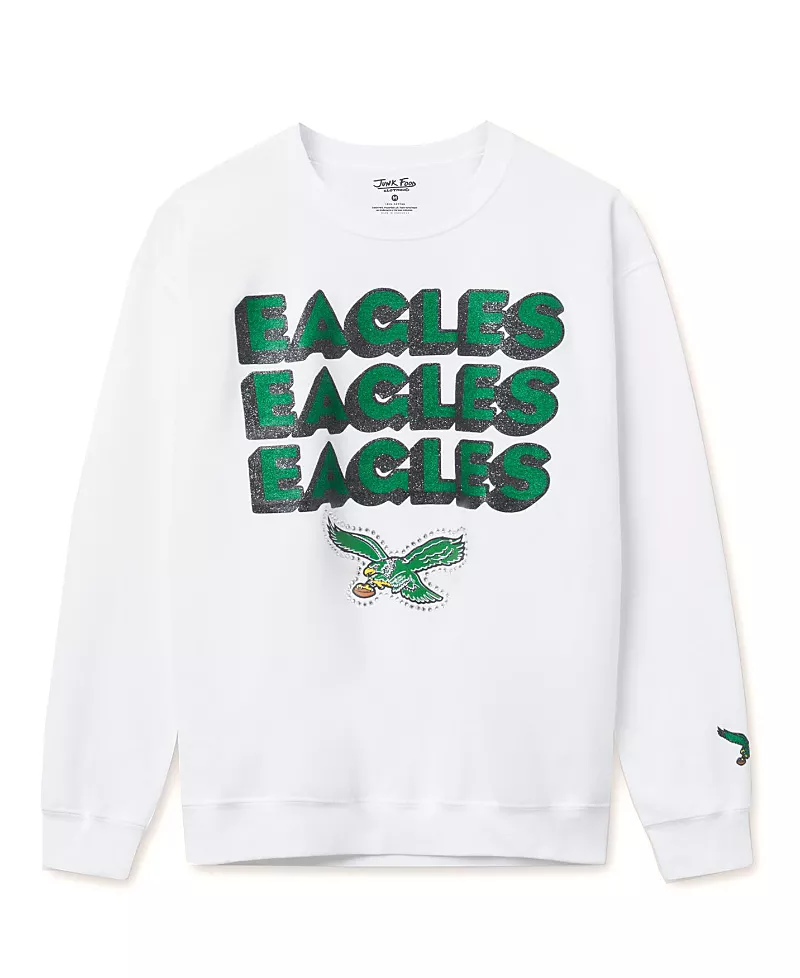 Junk Food Clothing Unisex Nfl Philadelphia Eagles Repeat Bling Flea Market Crew Fleece