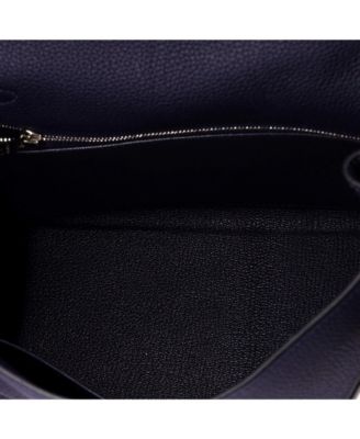 Kelly 28 Handbag Blue Togo with Palladium Hardware