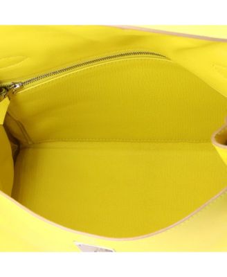 Kelly 28 Handbag Yellow Evercolor with Palladium Hardware