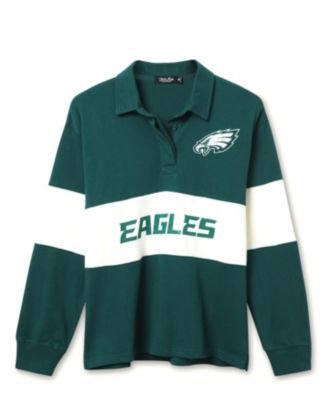  Women's NFL Philadelphia Eagles Rugby Long Sleeve Sweater