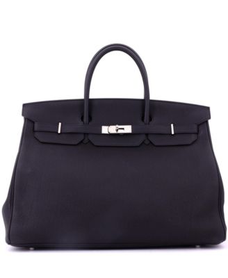 Birkin 40 Handbag Black Togo with Palladium Hardware