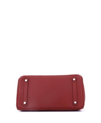 Birkin 30 Handbag Red Swift with Palladium Hardware