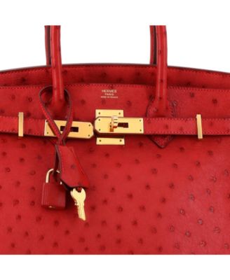 Birkin 30 Handbag Pink Ostrich with Gold Hardware
