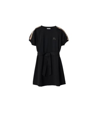 Girls' Check Trim Cotton T-Shirt Dress - Little Kid, Big Kid