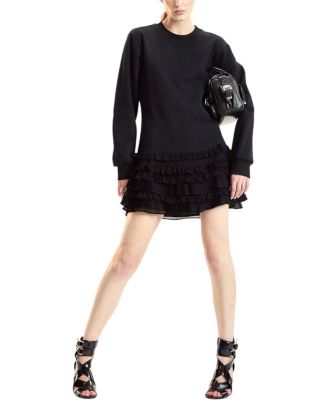 Sweatshirt Georgette Ruffle Combo Dress