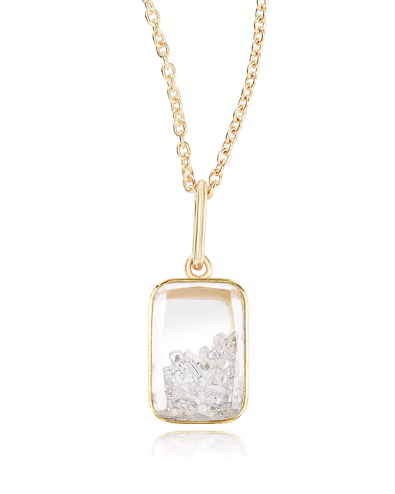 Moritz Glik 18K Yellow Gold Diamond Petite Shaker Pendant Necklace, 16