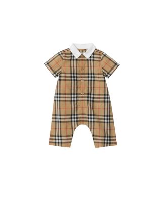  Burberr Check Cotton Playsuit - Baby