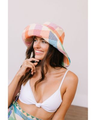Beachy Rainbow Plaid Bucket Hat
