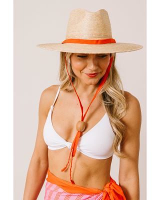 Bright Cherry Rancher Palm Straw Hat
