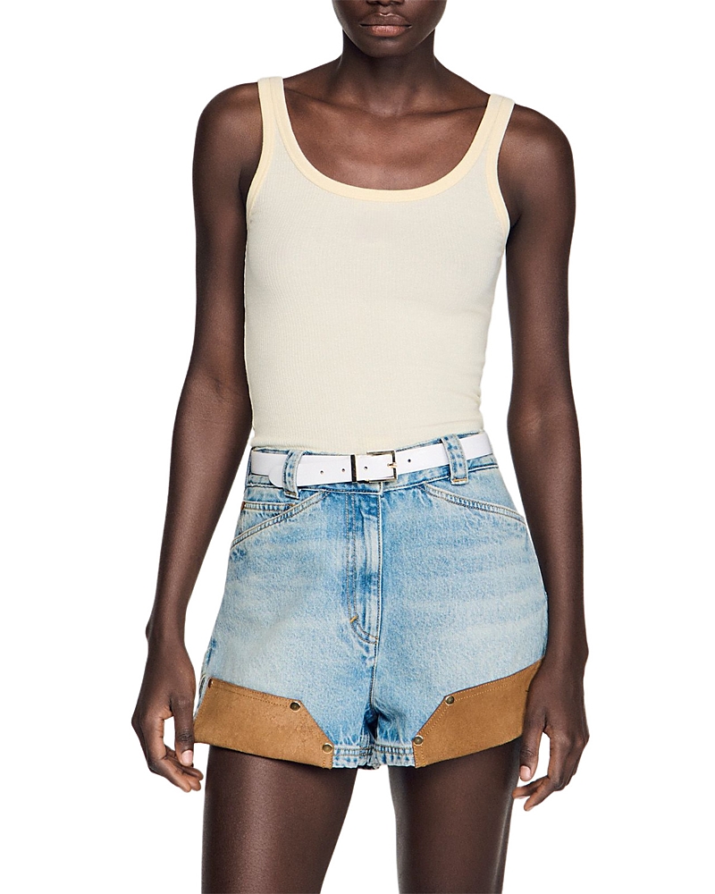 Sandro Ribbed Vest Top