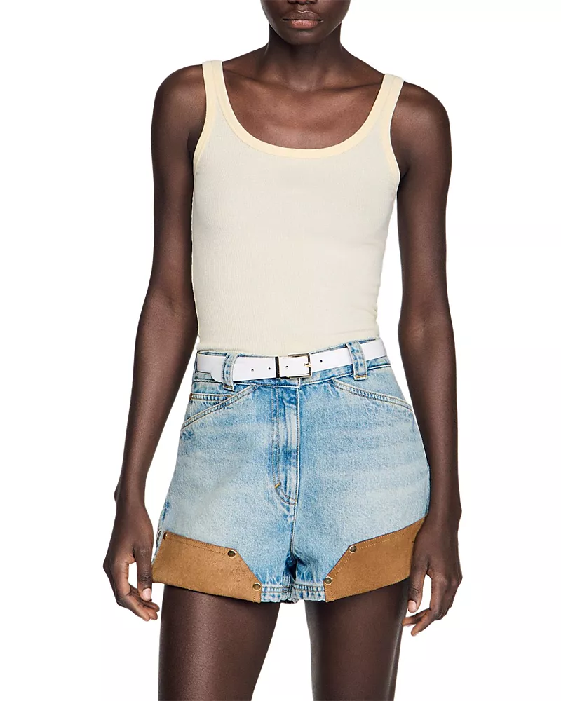 Sandro Ribbed Vest Top