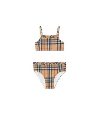 Girls' Ruffe Trim Check Bikini - Little Kid, Big Kid