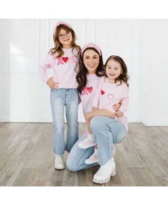 Girls' XOXO Sequin Patch Valentine's Day Long Sleeve Romper - Baby