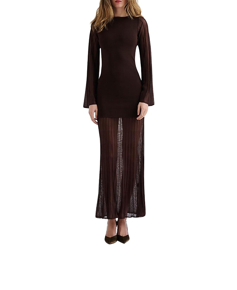 Malina Haisley Sheer Knitted Maxi Dress