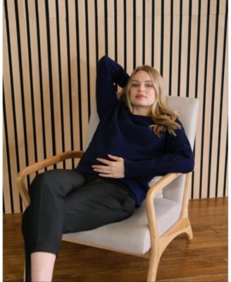  Women's Button Detail and Subtle Thumbhole Feature Maternity & Nursing Sweater