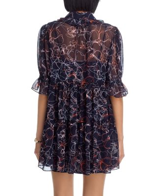 Malva Linework Floral Dress