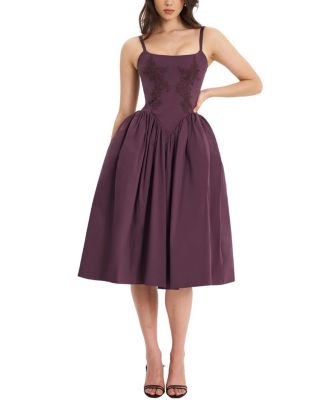 Oakleigh Cotton Lace-up Back Midi Dress