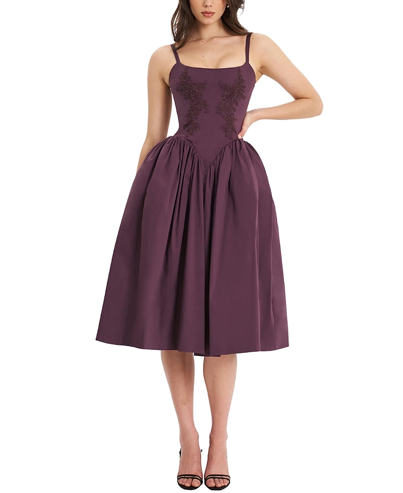 Miss Circle Oakleigh Cotton Lace-up Back Midi Dress