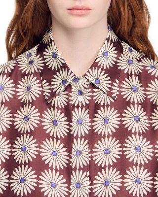 Floral Print Silk Shirt