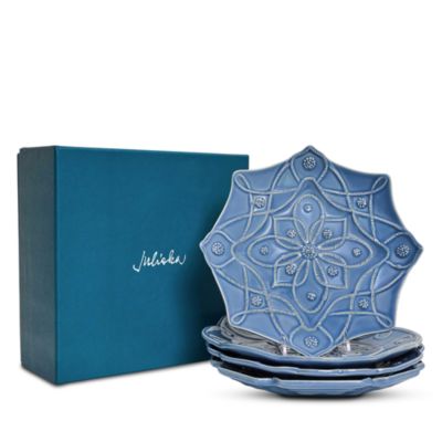 Jardins du Monde Assorted Dessert/Salad Plates, Set of 4
