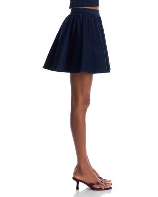 Sateen Weave Flare Mini Skirt