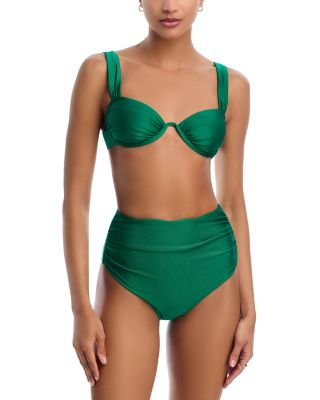 Anniston Bikini Top & Teya High Waisted Ruched Bikini Bottom