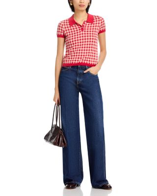 Gingham Shrunken Polo Sweater