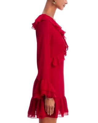 Ruffle Long Sleeve Mini Dress - Exclusive