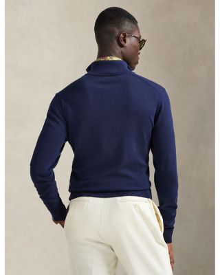 Cotton Quarter Zip Mockneck Sweater