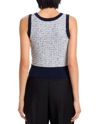 Boucl&eacute; Tweed Scoop Neck Tank