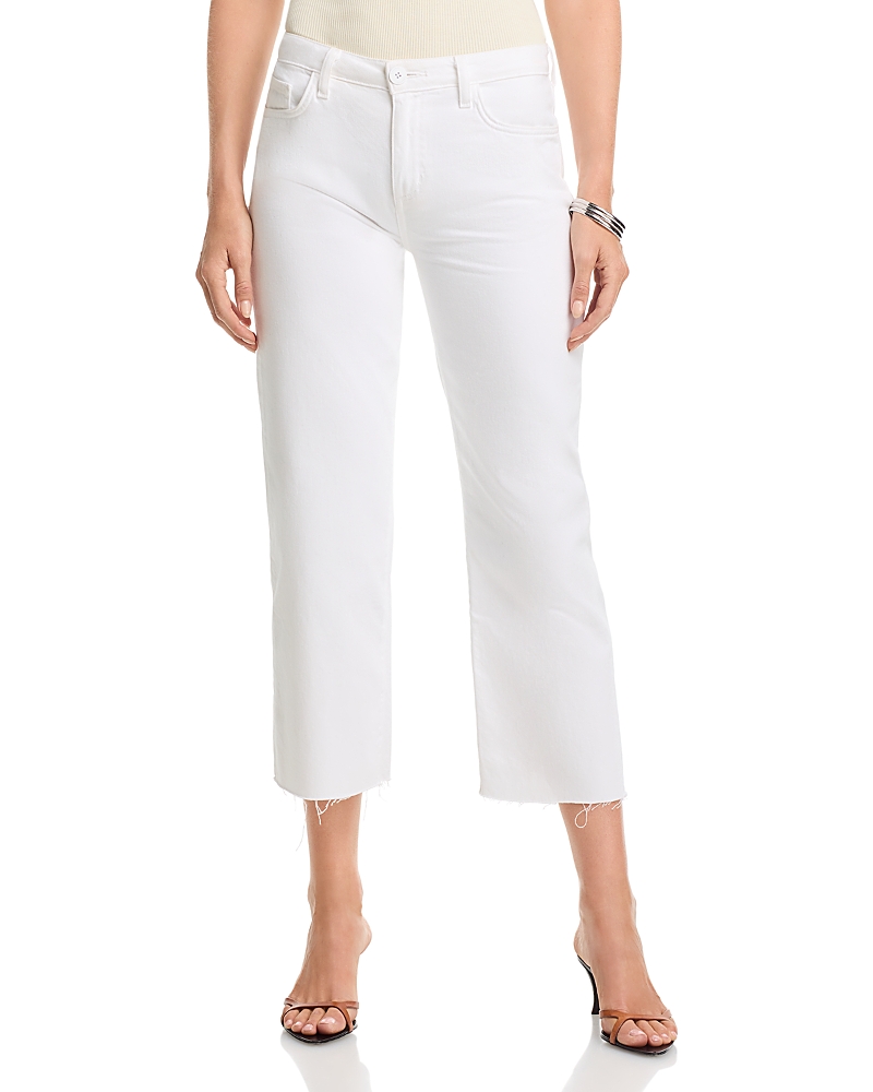 L'Agence Wanda High Rise Crop Wide Leg Jeans in Blanc