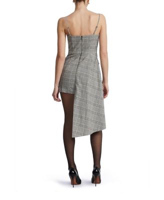 Glen Plaid Dress with Drape