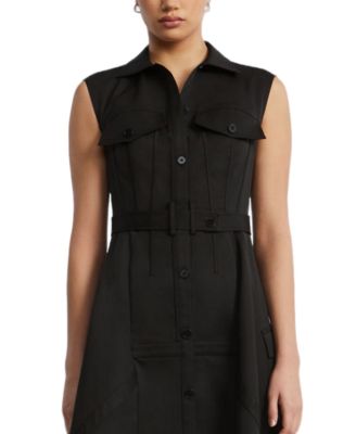 Scarf Hem Taffeta Twill Dress