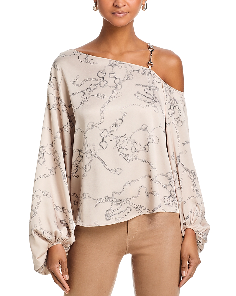 L'Agence Asami Chain One Shoulder Blouse