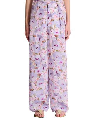  Printed Poppy Flower Trousers