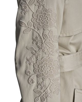 Floral Sleeve Trench Coat