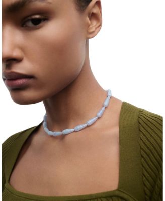  Women's  Blue agate Drop Necklace
