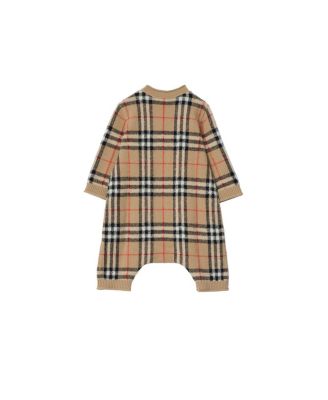  Burberr Check Wool Cashmere Jumpsuit - Baby