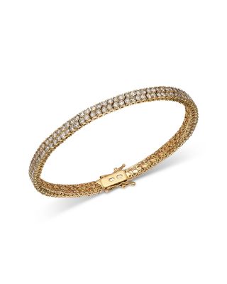 Diamond Double Row Tennis Bracelet in 14K White Gold, 4.50 tcw